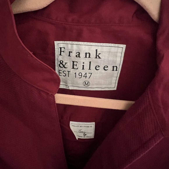 Frank & Eileen TORI Italian Tuxedo Shirtdress in Superluxe Red Cotton Sz Medium - Picture 6 of 7